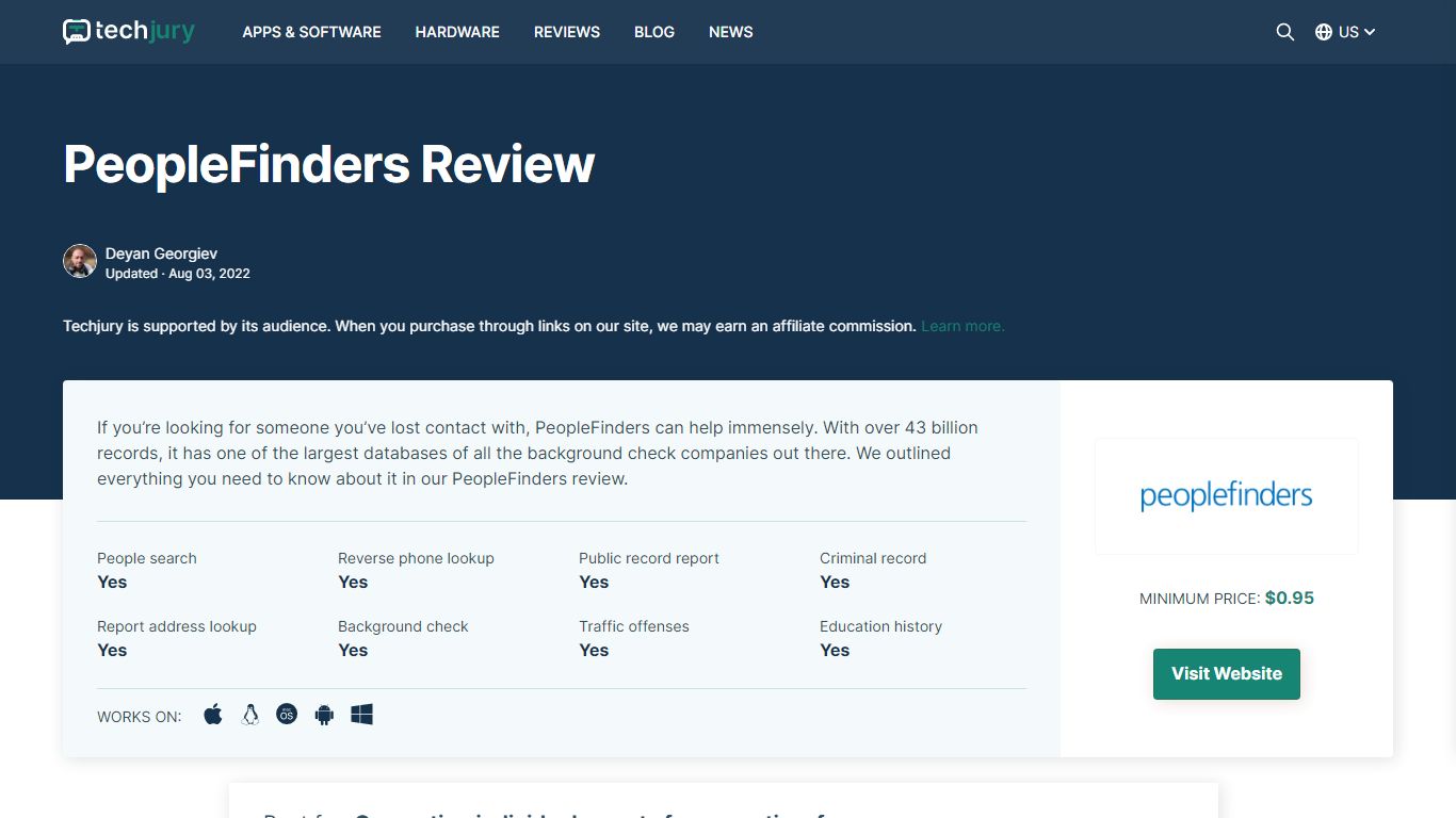 PeopleFinders Review - Is It Legit in 2022? - techjury.net